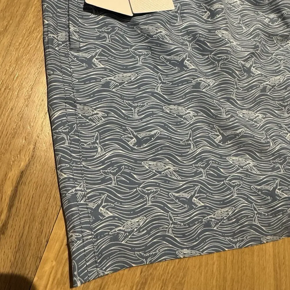 Southern Tide Whale Print Swim Trunks Men’s XXL Blue Board Shorts NWT